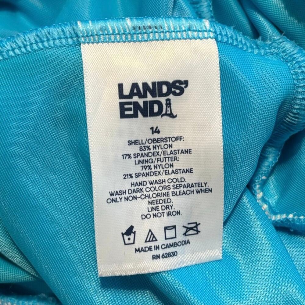 Lands End Plus Size 14 Skirted One Piece Swimsuit Bathing Suit Colorful - Picture 4 of 4